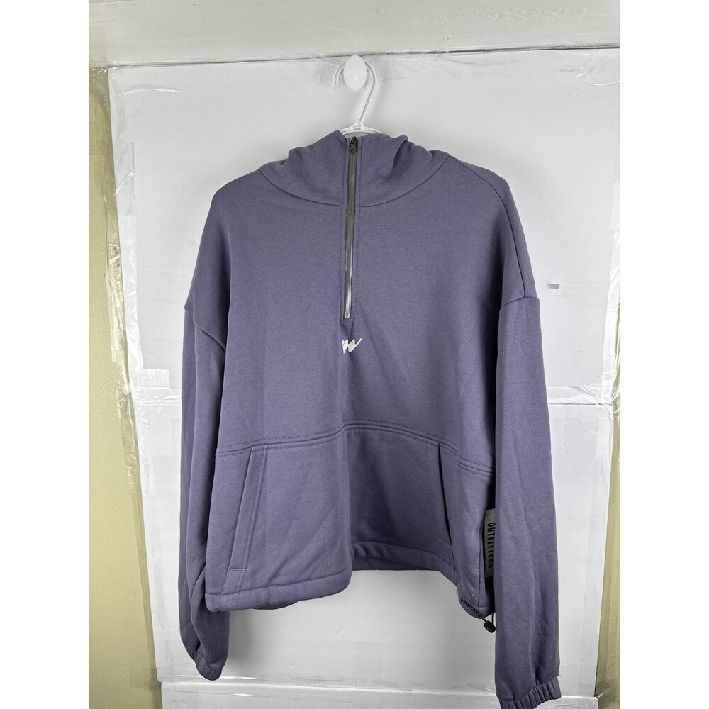 Without Walls Urban Outfitters Half Zip Pullover Grey Purple Size S NWT